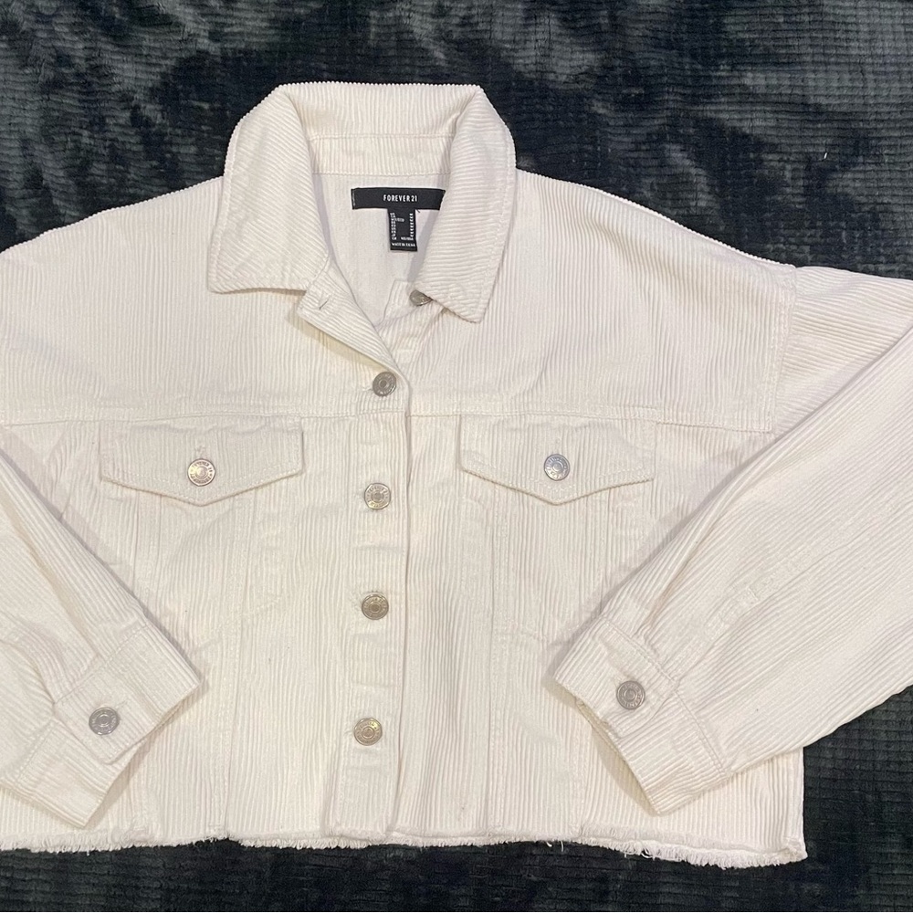 Women's White Corduroy Jacket
